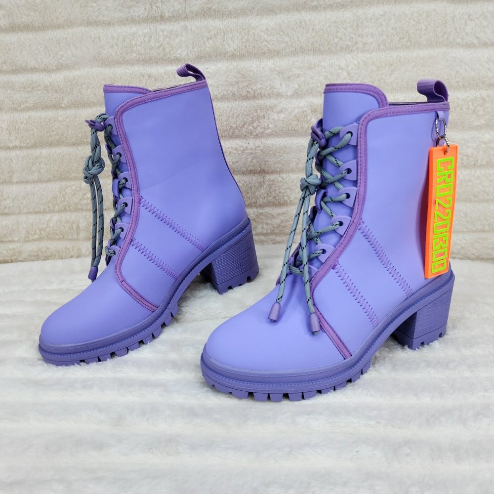 Cape Robbin Stellar Water Resistant Ankle Boots Purple